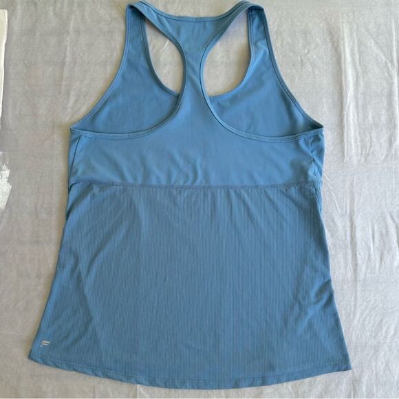 FABLETICS Blue Ribbed Gathered Side Racerback Tank - Picture 3 of 7